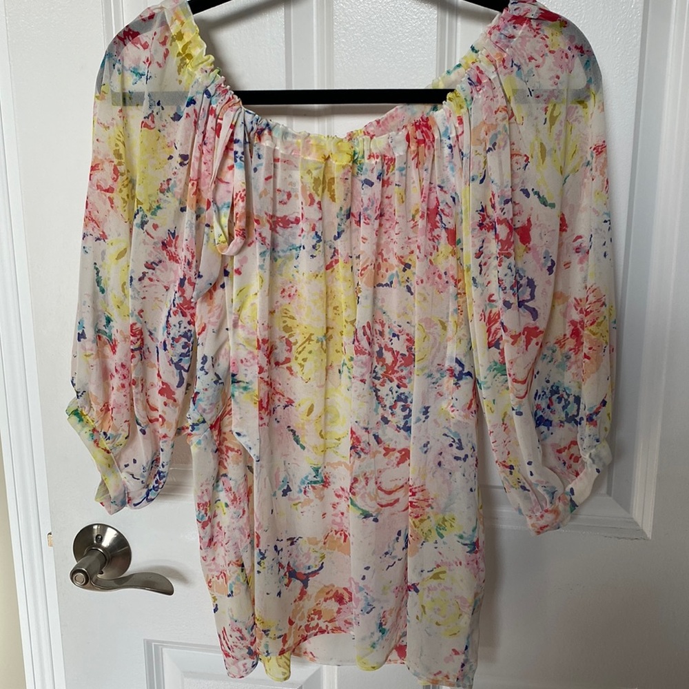 Cabi Floral sheer top